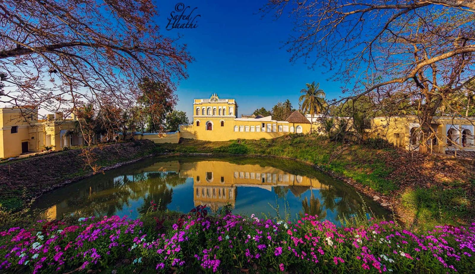 Aul Palace and its garden pond
