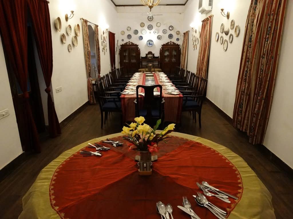 The dining room at Dhenkanal Palace
